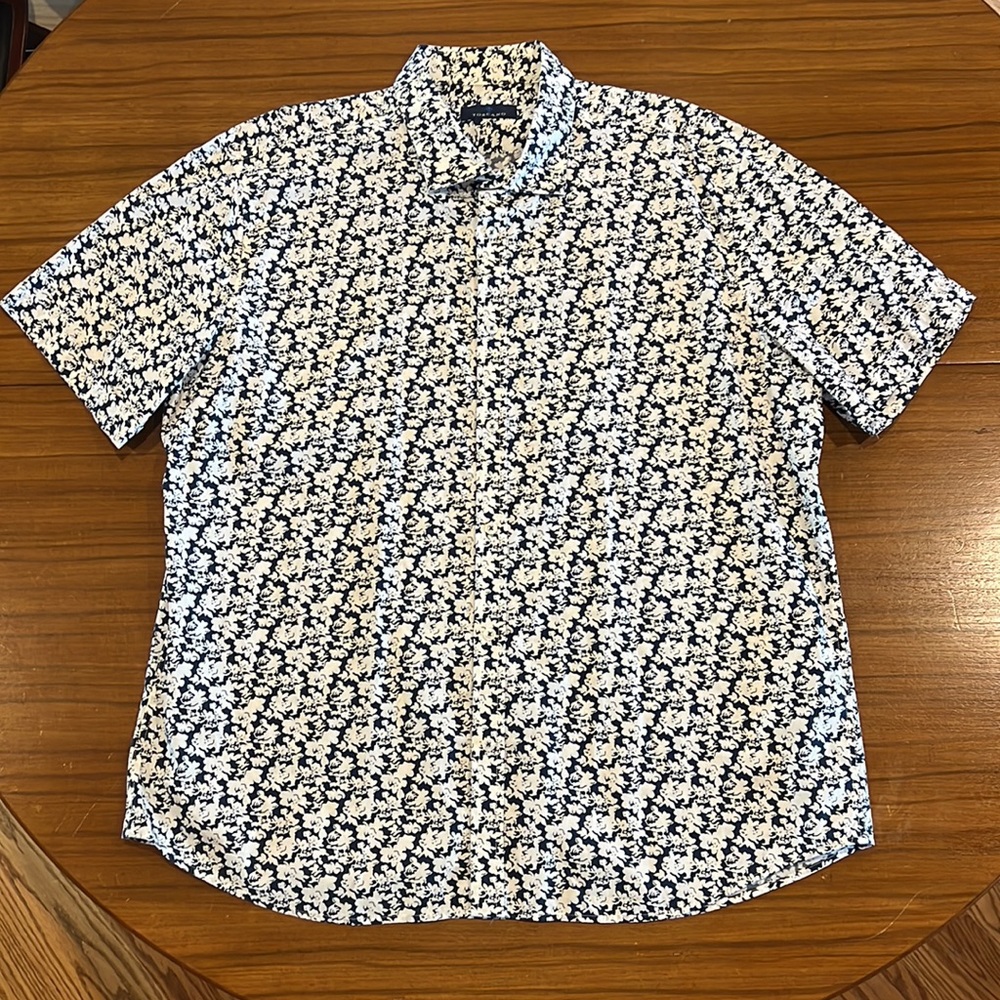 Men's Toscano Short Sleeve Geometric floral print shirt XXL